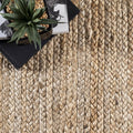 Santibanez Handmade Braided Jute Tan/Natural Rug Rosecliff Heights Rug Size: Oval 3' x 5'