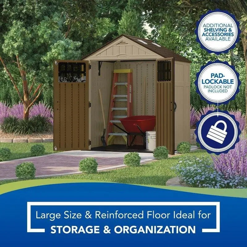 Resin Storage Shed – 6'3″ W × 5'6″ D Weather-Resistant Design