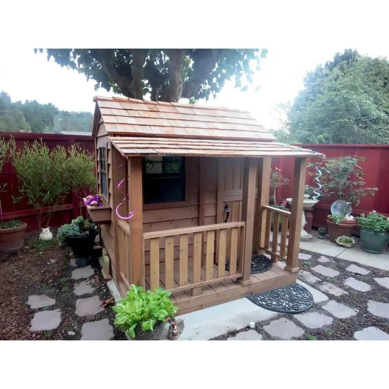 Outdoor Living Today Little Squirt Cedar Playhouse – 6-Foot Structure with Dutch Door & Windows