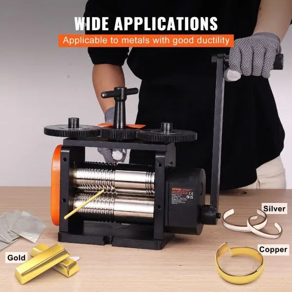 Vevor 3-in-1 Jewelry Rolling Mill – Multi-Function Machine with 57mm Max Rolling Width