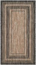 Safavieh Outdoor CY8475-37312 Courtyard Natural / Black Rug - 6' 7" x 9' 6"