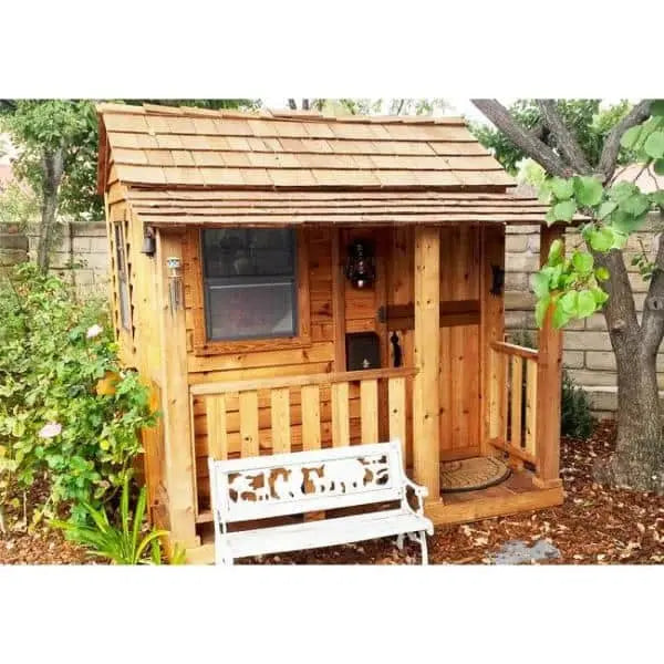 Outdoor Living Today Little Squirt Cedar Playhouse – 6-Foot Structure with Dutch Door & Windows