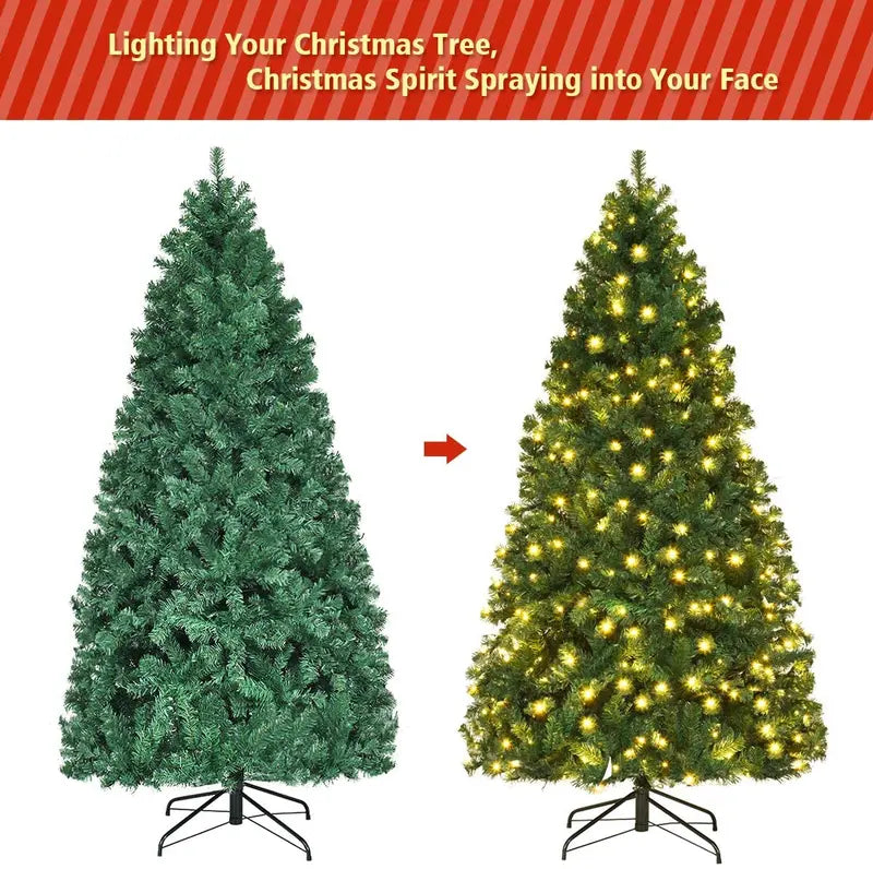Premium Hinged Pre-Lit Artificial Spruce Christmas Tree