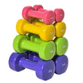 HOMCOM Set aus 8 hexagonalen Hanteln, Gesamtgewicht 20 kg, Set aus 8 kurzen Hanteln für das Fitnessstudio mit Polyurethanbeschichtung in Multicolor