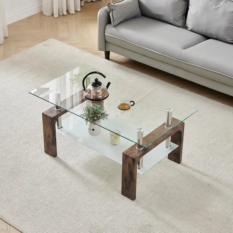 Modern Rectangle Coffee Table – Sleek Living Room or Waiting Area Accent Table with Clean Lines