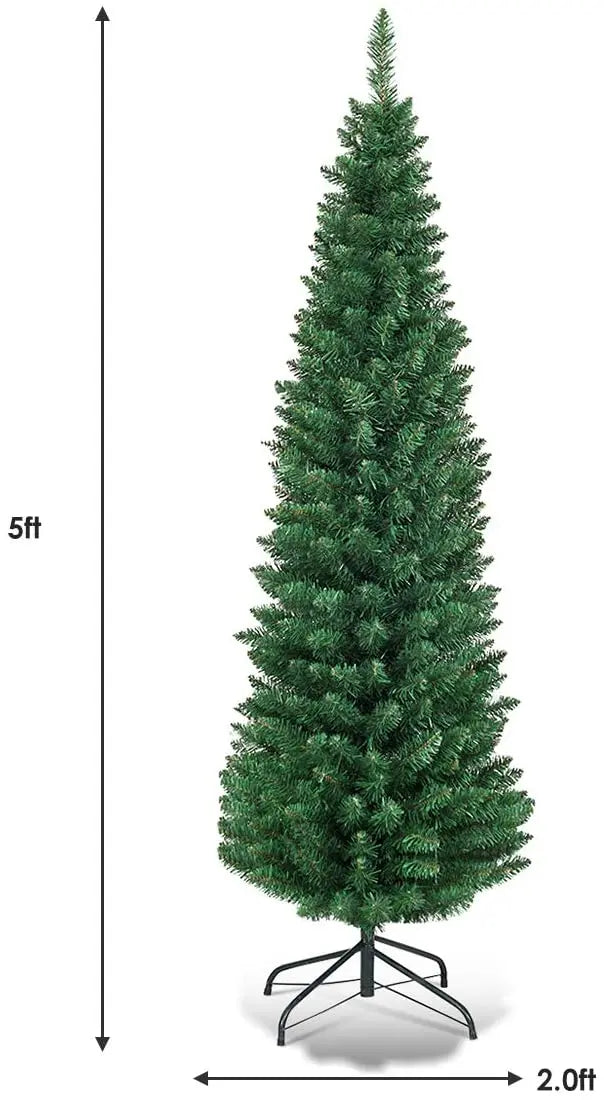 Slim Artificial Pencil Christmas Tree – 3-Foot Pre-Lit Design