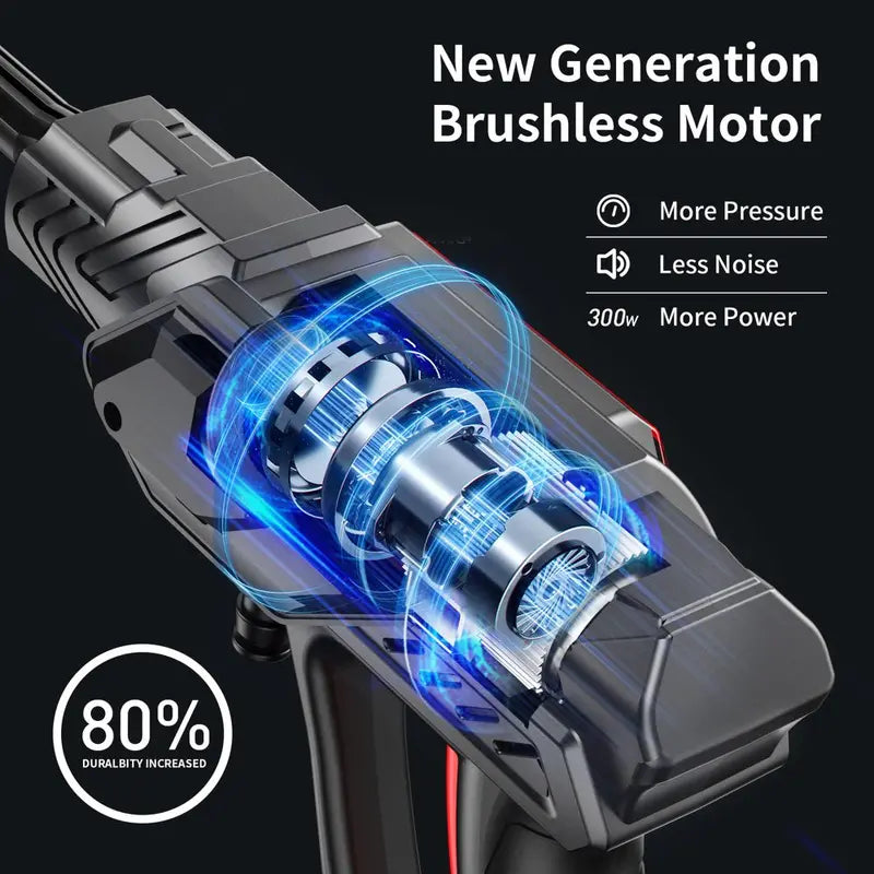 VAVSEA Cordless Pressure Washer, 24V with 6-In-1 Adjustable Nozzle, 32.8FT Water Pipe