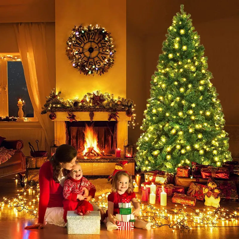 Premium Hinged Pre-Lit Artificial Spruce Christmas Tree