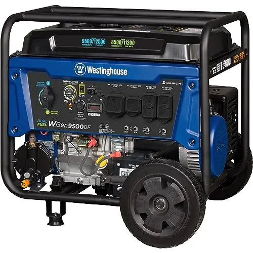 Westinghouse WGen12500DF Dual-Fuel Portable Generator – 12,500 Peak Watts for Home Backup