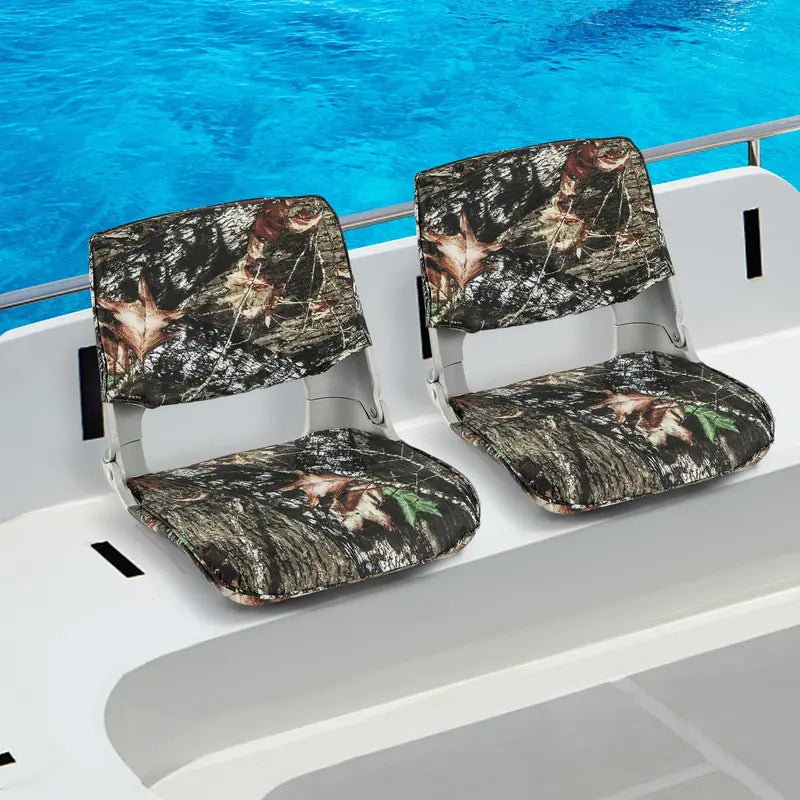 Versatile Folding Boat Seat – Low or High Back Design with Stainless Hardware & Cushioned Support