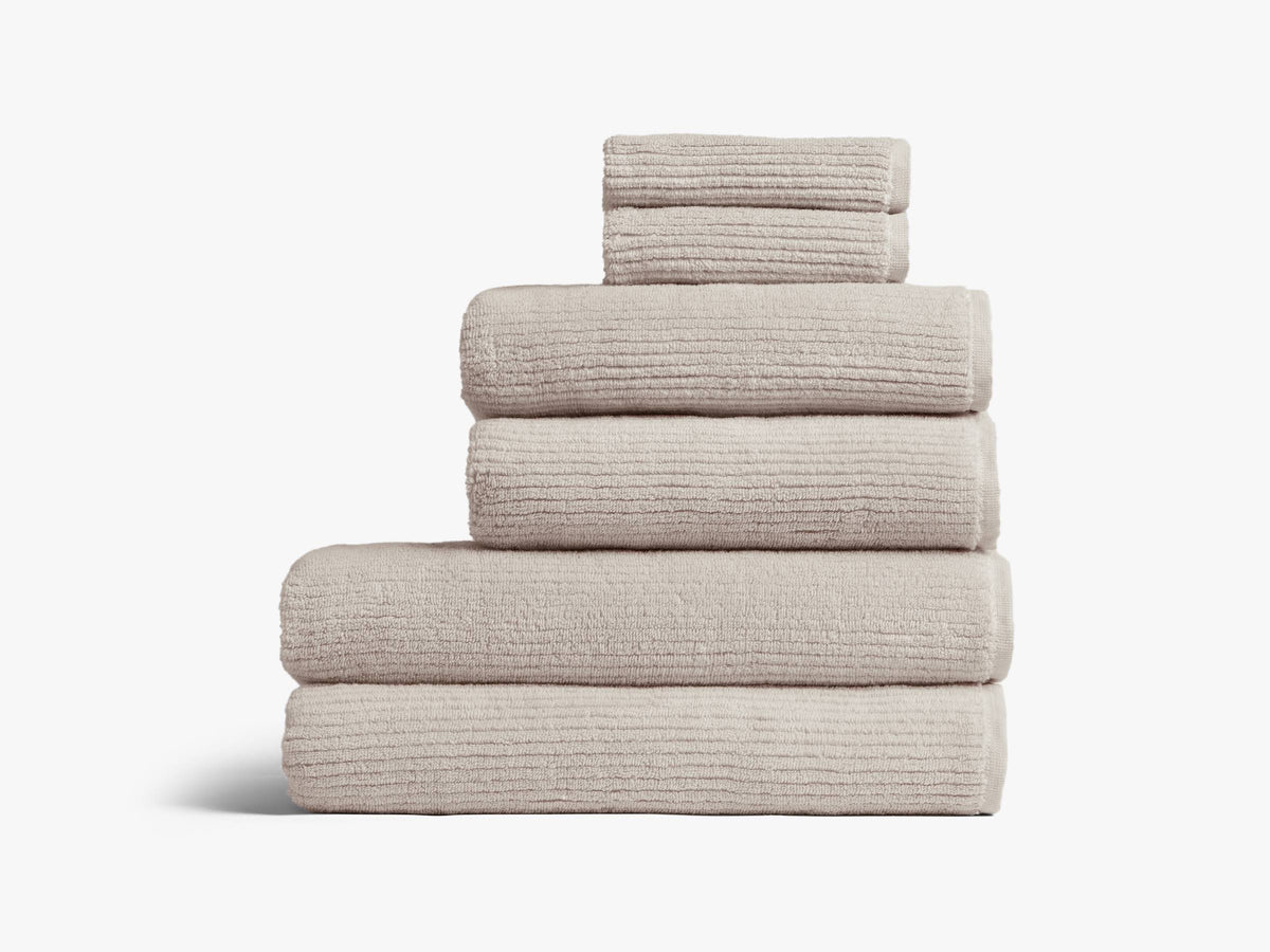 Soft Rib Bath Sheet in Bone | Made in Turkey | Parachute