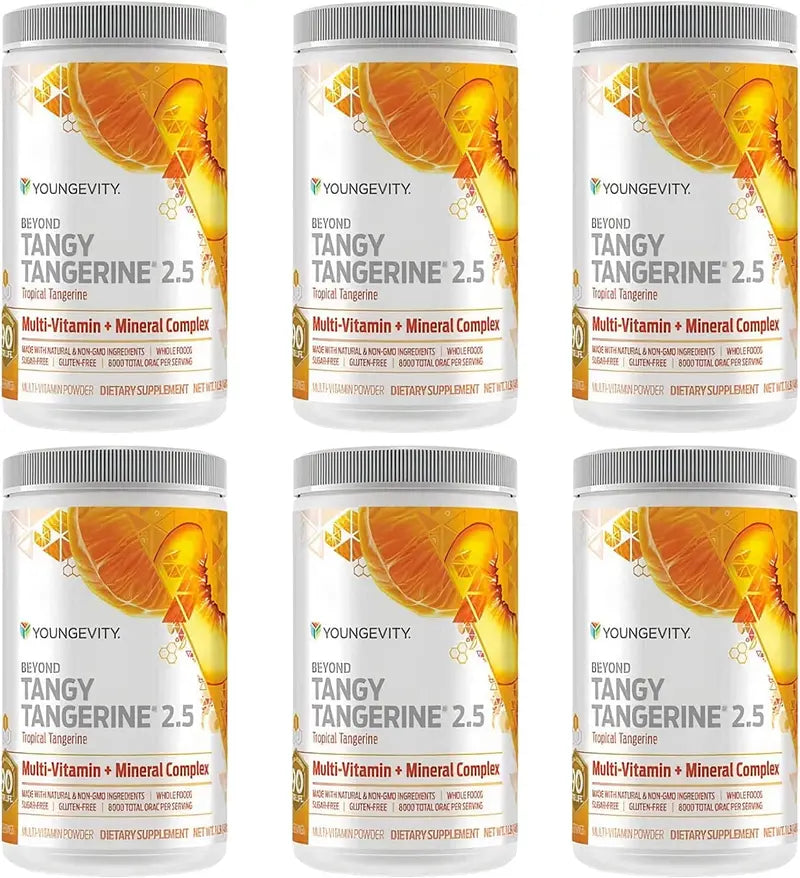 Youngevity Beyond Tangy Tangerine 2.5 Powder, Tropical Tangerine Flavor, Ultimate Multi-Vitamin & Mineral Complex, Gluten-Free, 8,000 ORAC