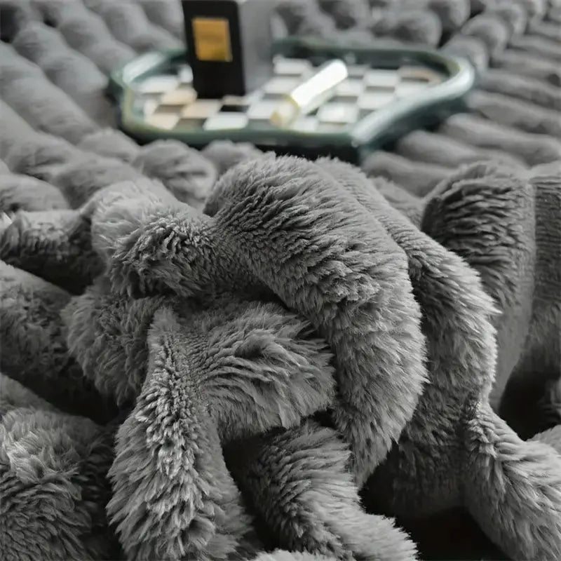 Soft Striped Fluffy Throw Blanket for Couch or Bed