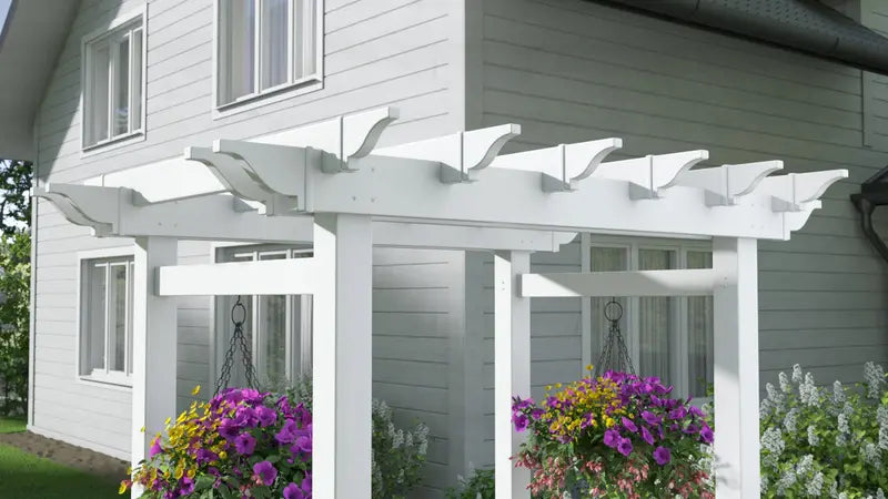 Vita 63″L x 46″W x 91″H Springport Vinyl Arbor, White, VA68146