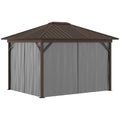 12 ft. W x 9 ft. D Metal Patio Gazebo Outsunny