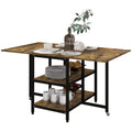 HOMCOM Esstisch Klapptisch klappbarer Esstisch, Industriedesign, 140 cm x 80 cm x 75 cm, Braun + Schwarz
