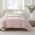 Serta Simply Clean Antimicrobial 3 Piece Comforter Set (Blush - Full - Queen)