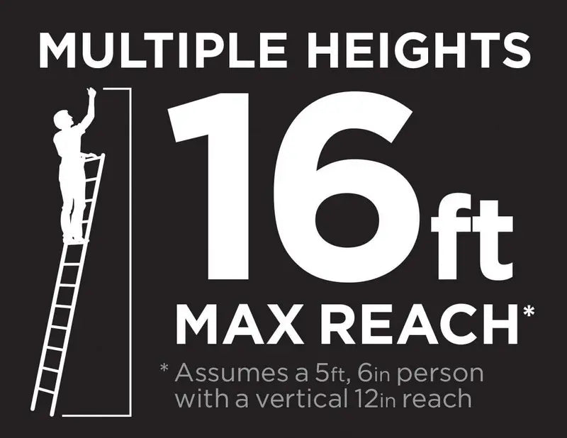 SmartClose Telescoping Aluminum Ladder – 12.5 ft Extendable, 16 ft Max Reach, 300-lb Capacity