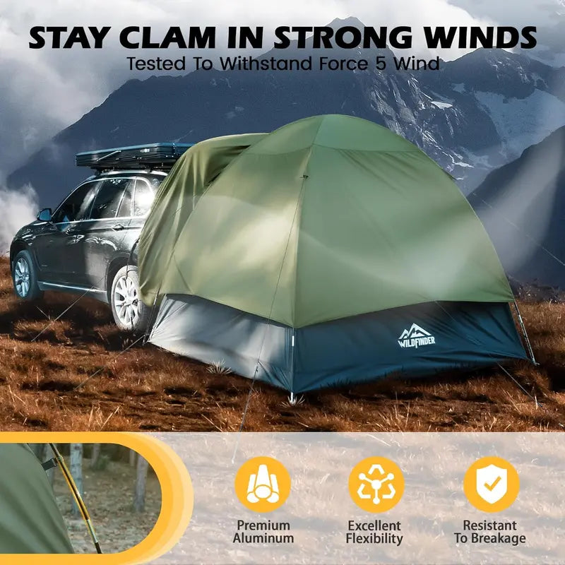 Waterproof SUV Car Tent – PU3000mm Double-Layer Design, Tailgate-Compatible, Includes Storage Bag & Rainfly