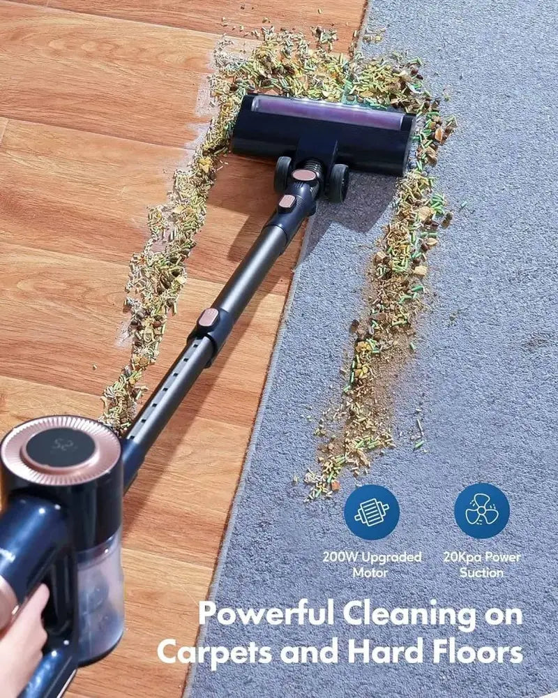Homeika H016 Cordless Vacuum – 20KPa Suction, 200W Motor, 1.5L Dustbin, Blue LED Display, Lightweight Design