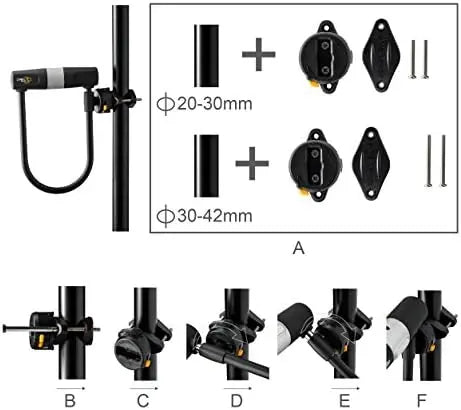 Via Velo Heavy-Duty 14mm U-Lock with 10mm Cable, Mounting Bracket for Road, Mountain, Electric & Folding Bikes