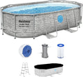 Power Steel Swim Vista II Above-Ground Pool – 14′ x 8'2″, 39.5″ Depth, Includes Filter Pump, Ladder & Pool Cover
