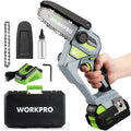 WORKPRO 20V Brushless Cordless Compact Chainsaw – Includes 4.0Ah Battery & Replacement Chain