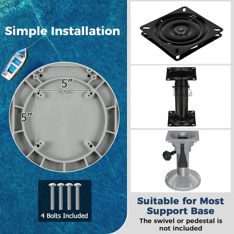Versatile Folding Boat Seat – Low or High Back Design with Stainless Hardware & Cushioned Support