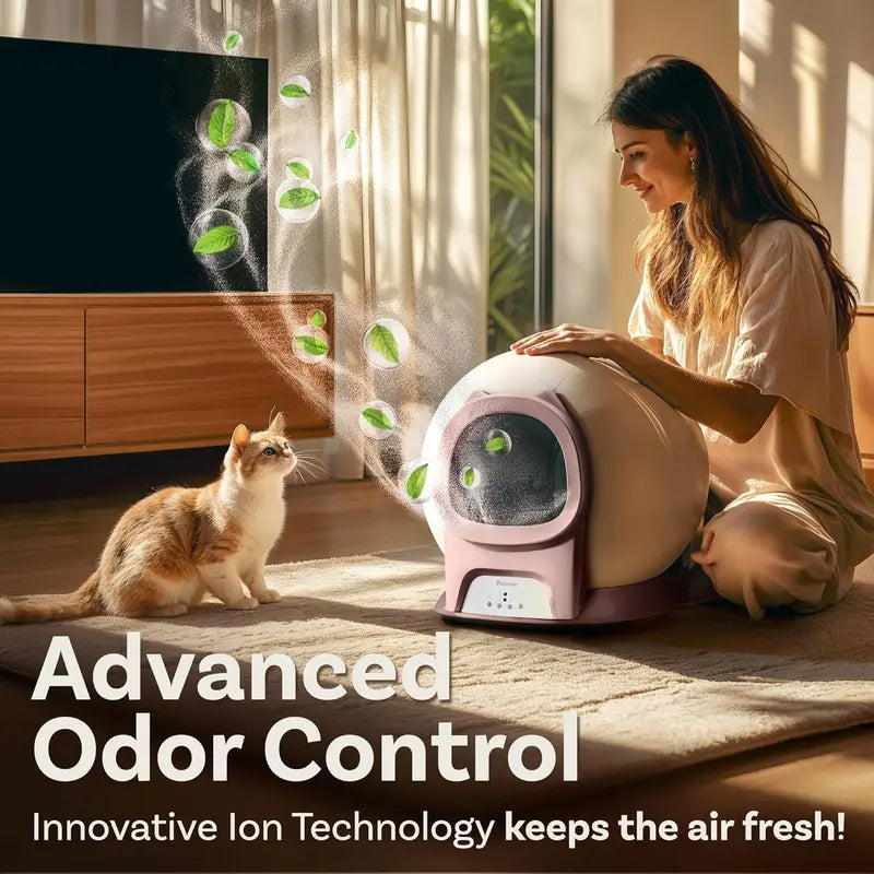 Smart Self-Cleaning Cat Litter Box – WiFi-Enabled Automatic Unit with Safety Sensors, Odor-Sealing Cover, and App-Controlled Scheduling
