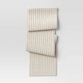 108" x 14" Cotton Striped Table Runner Natural - Threshold