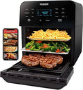 Nuwave Brio Air Fryer Oven – 15.5 Qt X-Large Capacity, Rotisserie Kit, Grill/Griddle Plate, 1800W Smart Thermometer, Black