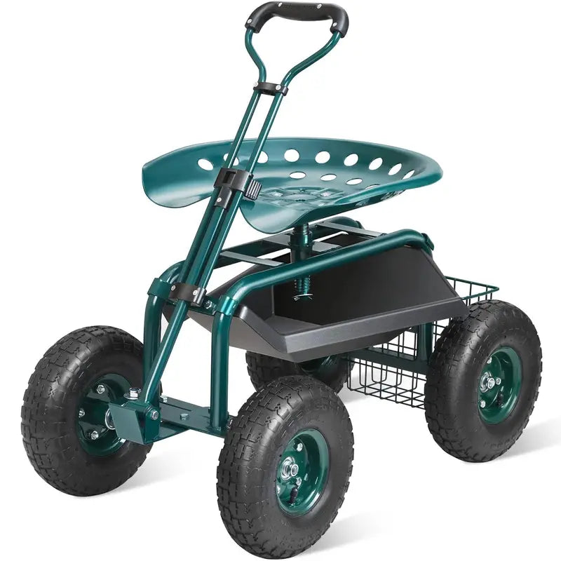 VEVOR Rolling Garden Cart with Seat – Multi-Function Workbench on Wheels for Yard Tasks
