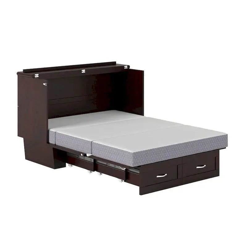 Monroe Full-Size Murphy Bed with Integrated Chest & Memory Foam Mattress