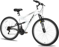 WEIZE Dual-Suspension Mountain Bike – 26″ or 27.5″ Hybrid Off-Road Bicycle for Adults, 18-Speed Shimano Drivetrain, Steel Frame, Adjustable Ergonomic Saddle