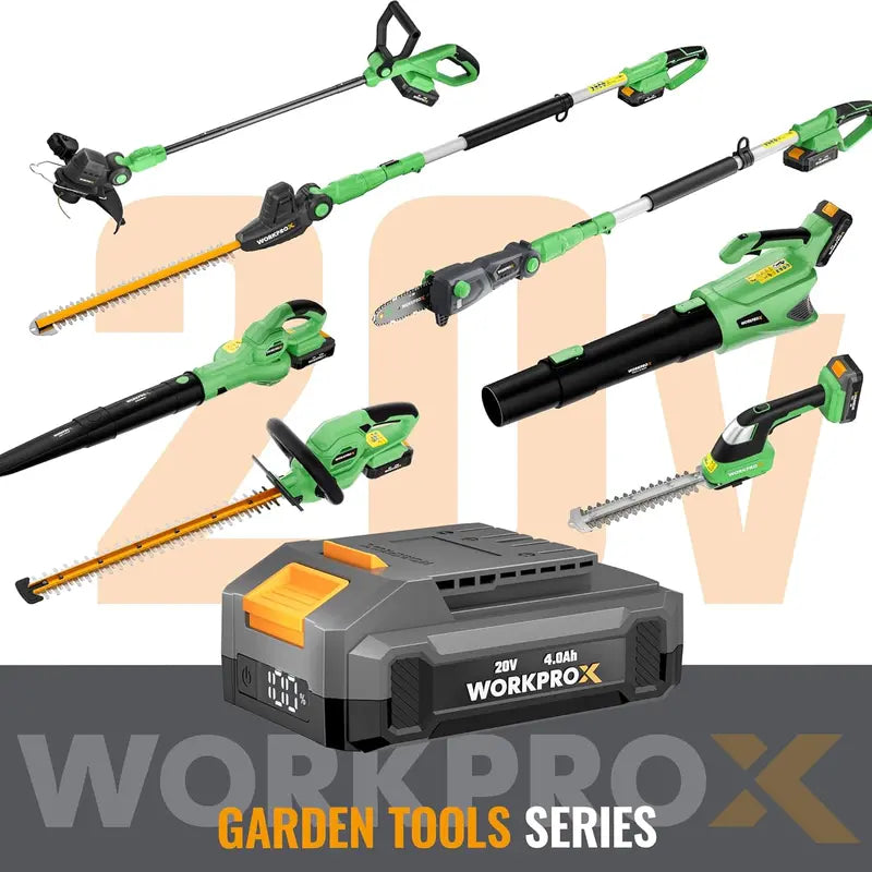 WORKPROX 20V Variable-Speed Cordless Leaf Blower – Includes 4.0Ah Battery and Fast-Charging USB-C Cable