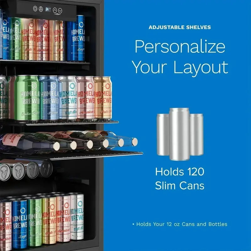 hOmeLabs Glass-Door Beverage Cooler – Compact Mini Fridge for Wine, Beer, or Soft Drinks