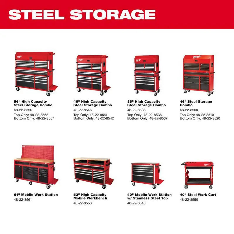MW Professional 46″ 18-Drawer Tool Storage System – Steel Chest & Cabinet Set (48-22-8546)