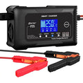 Smart 25A Dual-Voltage Battery Charger — Supports LiFePO4, Lithium, AGM, Gel, and SLA Batteries