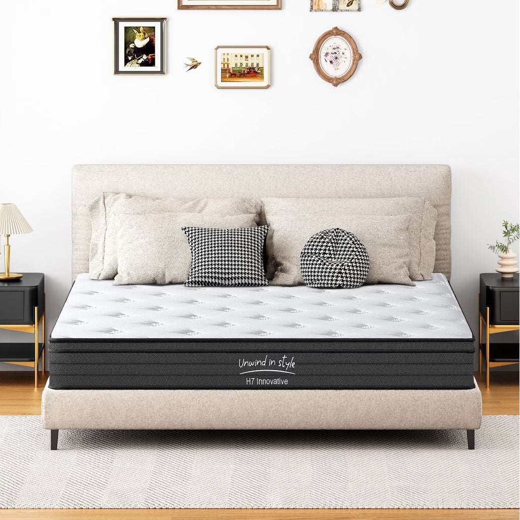 SOGES Adult 10 in King Hybrid Mattress Memory Foam Mattress Medium Firm Pocket Spring Bed Mattress