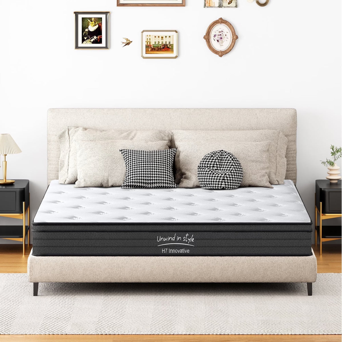SOGES Adult 10 in King Hybrid Mattress Memory Foam Mattress Medium Firm Pocket Spring Bed Mattress
