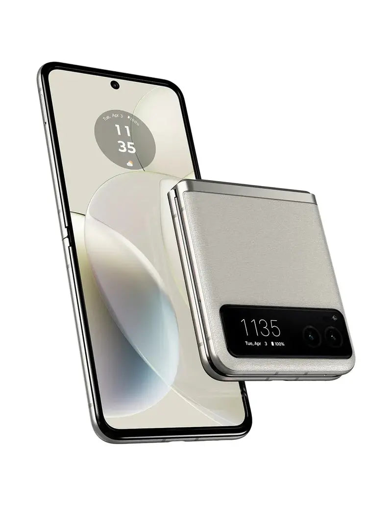Motorola razr (2023) Unlocked Foldable Smartphone – Vanilla Cream, 8GB RAM / 128GB Storage, 32MP Camera