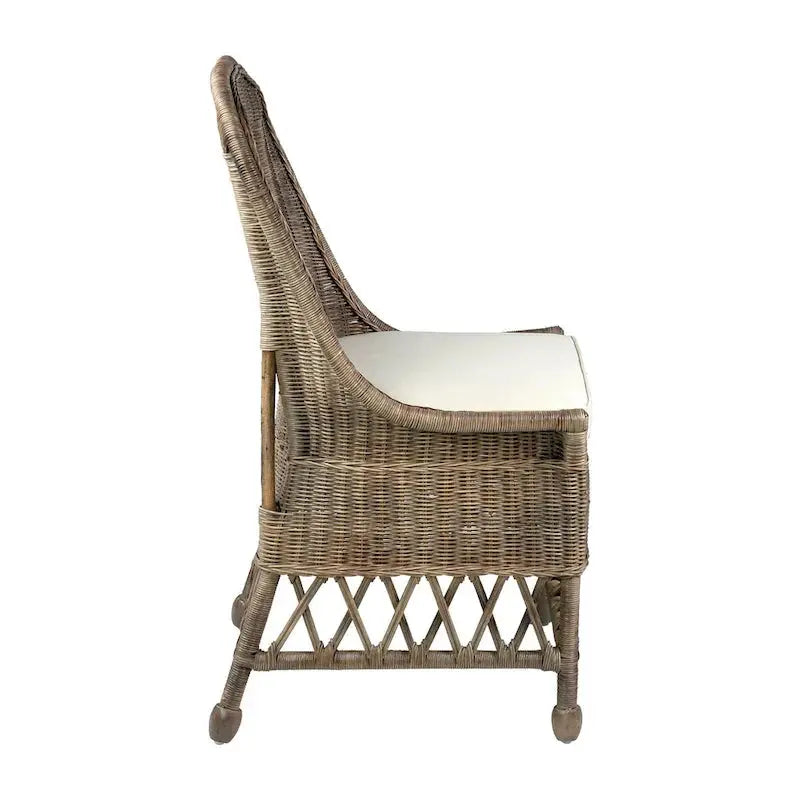 Natural Rattan Dining Accent Chair – Cushioned Seat by East at Main