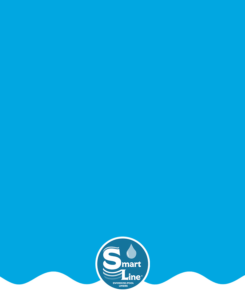 Smartline 8' Round Solid Blue Overlap Liner - 48" / 52" H, 25 Gauge