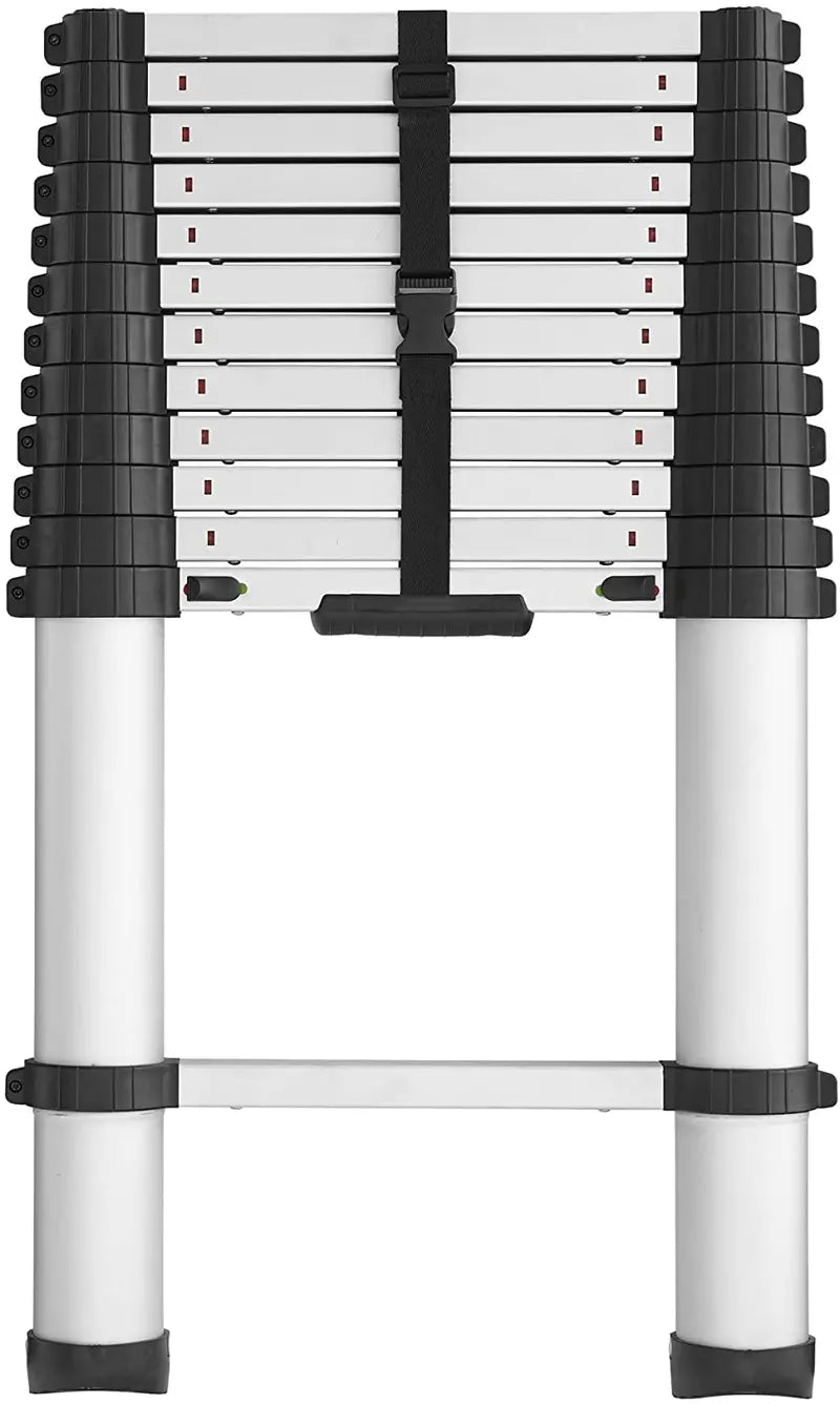 SmartClose Telescoping Aluminum Ladder – 12.5 ft Extendable, 16 ft Max Reach, 300-lb Capacity