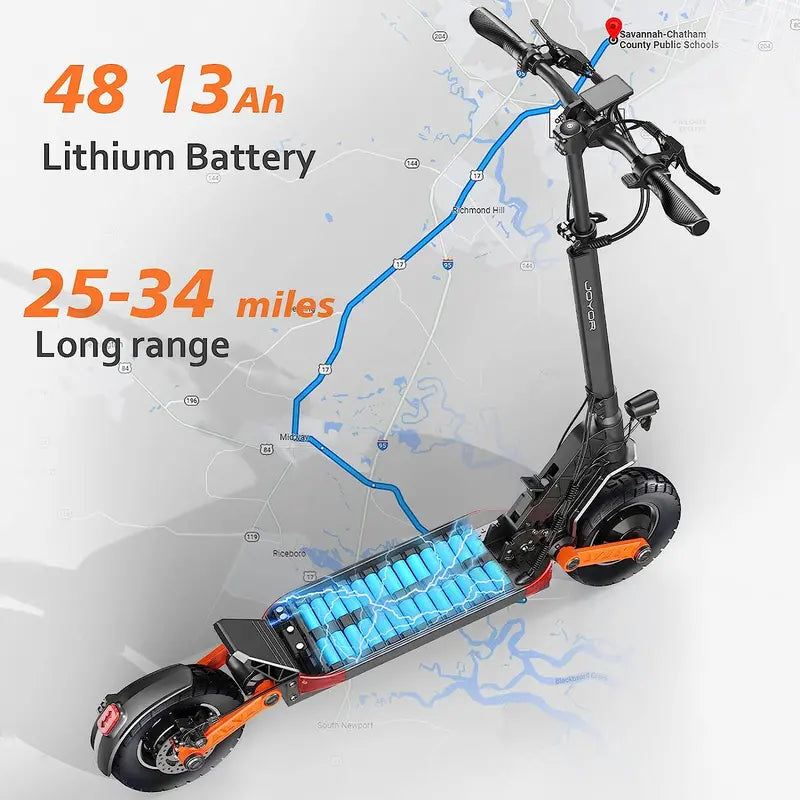 High-Speed Adult Electric Scooter – Hydraulic Brakes, Up to 37 MPH Top Speed