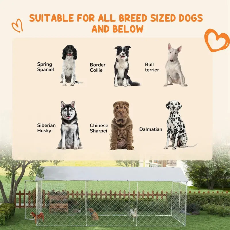 PawHut Heavy-Duty Waterproof Outdoor Dog Kennel – 19.7 ft x 7.5 ft