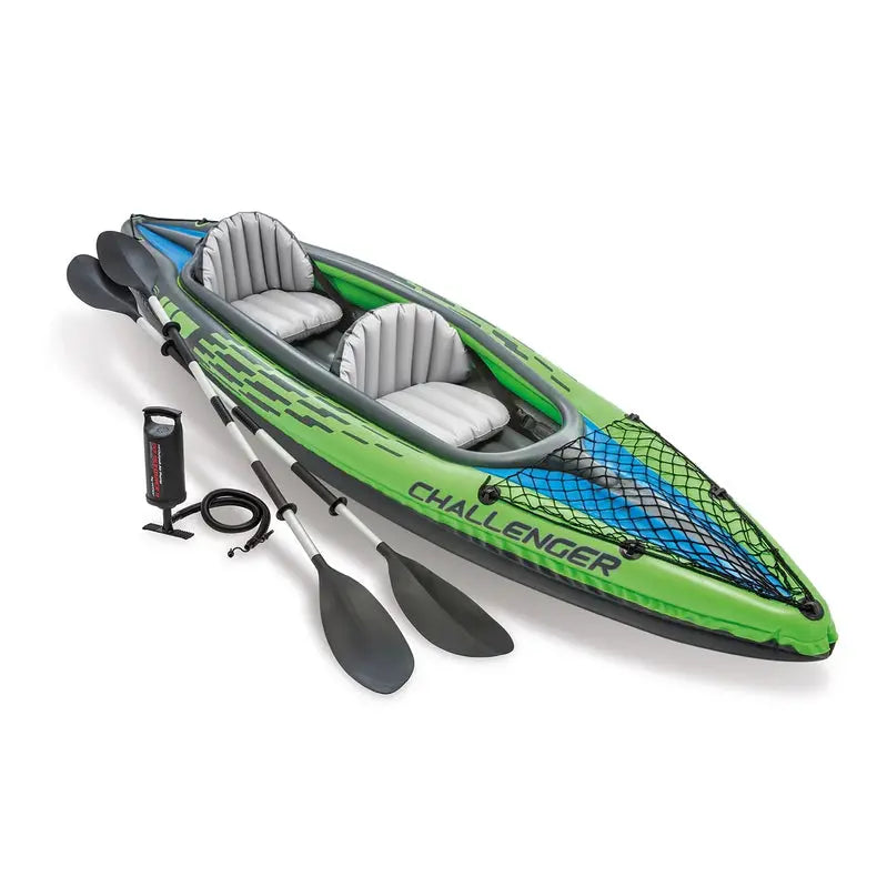 Intex Challenger K2 Inflatable Kayak – 2-Person Recreational Kayak with Paddles & Hand Pump Included
