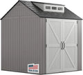 Rubbermaid Weather-Resistant Garden Shed – 2.13m x 2.13m with Floor, Grey Finish