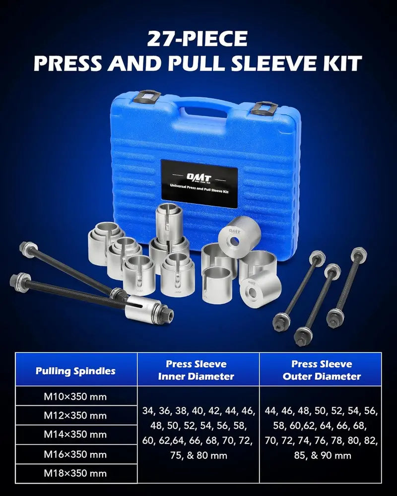 Orion Motor Tech 27-Piece Bushing Press Kit – Precision Puller & Sleeve Set for Automotive & Mechanical Repairs