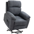 HOMCOM Massagesessel mit Aufstehhilfe, Pflegesessel mit Aufstehhilfe, 8 Vibrationsmotoren, inkl. Fernbedienung, grau